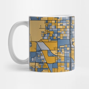 San Bernardino Map Pattern in Blue & Gold Mug